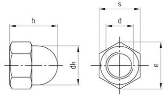 DIN 917 - A2 - m4 | RVS (INOX) zeskant dopmoer (laag model