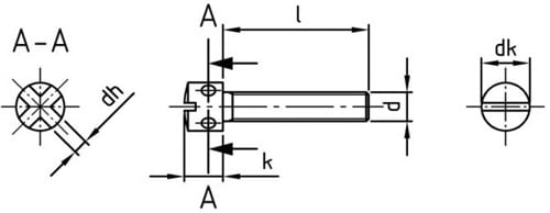 DIN 404 Kruisgatschroef M6x20 RVS-A1 (50 st.)-3