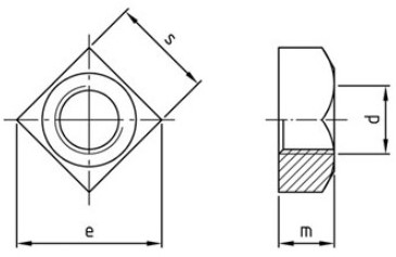 DIN Vierkante moer M10 RVS-A2 (100 st.) | JRV Products