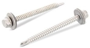 DIN 7504K Boorschroef zeskant met afdichtschijf 16mm 5,5x45 RVS-A2 (500 st.)