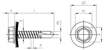DIN 7504K Boorschroef zeskant met afdichtschijf 16mm 5,5x30 RVS-A2 (500 st.)-3
