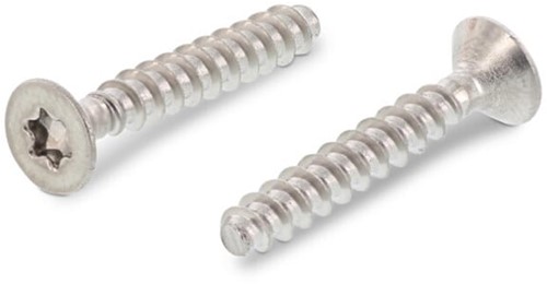 Art. 9090 Schroef voor thermoplasten 2,5x16 VK/TX-8 RVS-A2 (500 st.)