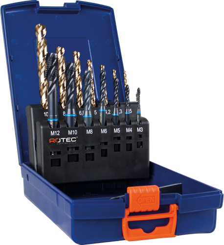 HSS-E Machinetappenset 'RVS', blind, 14-dlg., M3-M12 (1 st.)