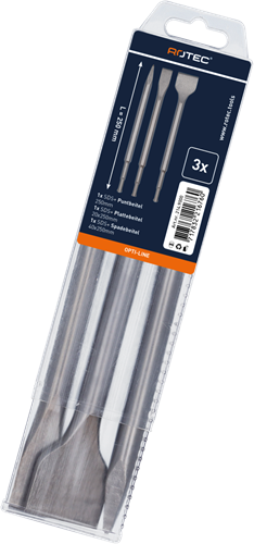 OPTI-LINE SDS-plus 3-dlg. beitelset (1 st.)