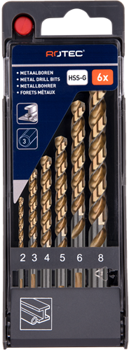 Spiraalborenset UNI-X in PVC-cassette6-dlg, ø2-8 (1 st.)