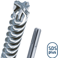 Hamerboren SDS-plus, 4-snijders