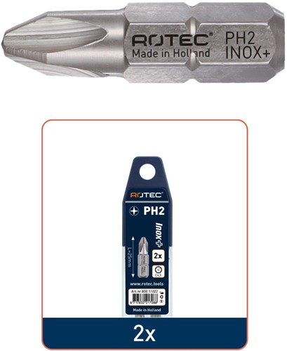 PRO Schroefbit PH 3 x 25mm, C6.3, INOX+ (2 st.)
