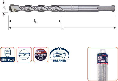 Hamerboor SDS+ V-Breaker ø7,0x 50/110 (10 st.)