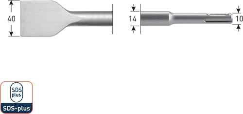 SDS-plus spadebeitel, 40x250 (1 st.)