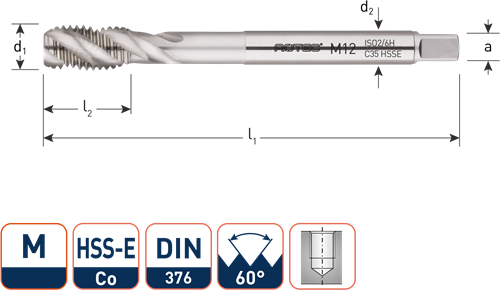 HSS-E Machinetap 'OPTI', blind, DIN 376, M6 (1 st.)