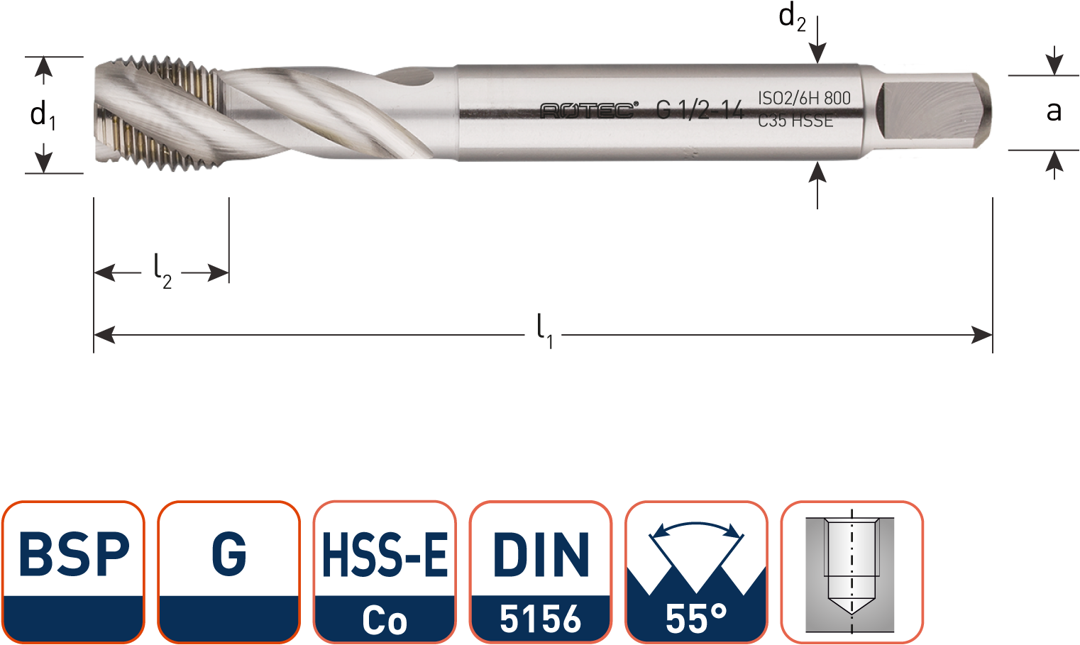 Hss E Machinetap 800 Blind Bsp G 7 8 14 Jrv Products