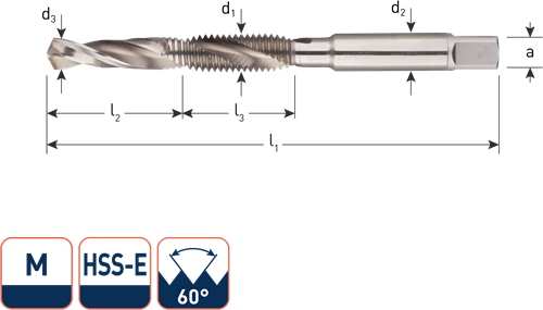 HSS-E Combi-boor/tap, M6 (1 st.)