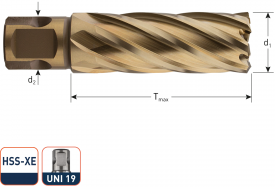 HSS-XE Kernboor GOLD-LINE, universeel 19, ø31x55 (1 st.)