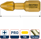 PRO Torsionbit PZ 3, L=25, C6.3, TIN (10 st.)