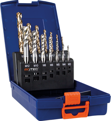 HSS-E 800 Machinetappenset, blind, 14-dlg., M3-M12 (1 st.)