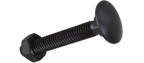DIN 603 / 555 Slotbout + moer M12x300 zwartpassiveerd 4.8 (10 st.)