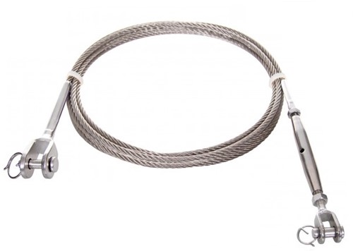 RVS Staalkabel - 5 mm - met gaffel en spanner