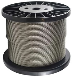 BeMatik - 1,5 mm roestvrijstalen kabel 7x19 in een spoel van 10 m