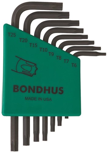 BONDHUS haakse torxset zwart T6-T25 TLX8S